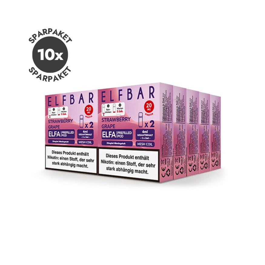 Elfbar ELFA Pods - 10x Strawberry Grape | Spar Paket - Smoke & Co.