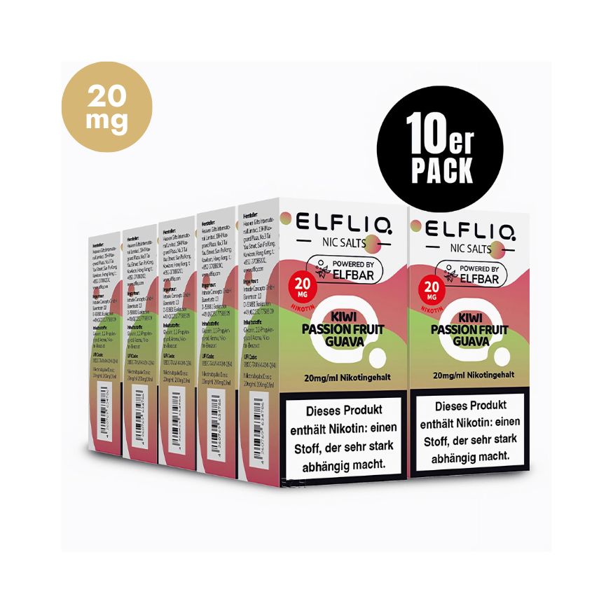 ELFLIQ - 10x Kiwi Passionfruit Guava | Liquid | Spar Bundle