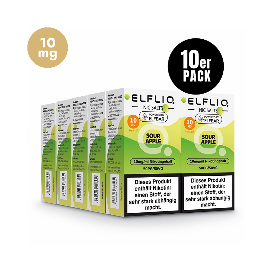 ELFLIQ - 10x Sour Apple | Liquid | Spar Bundle