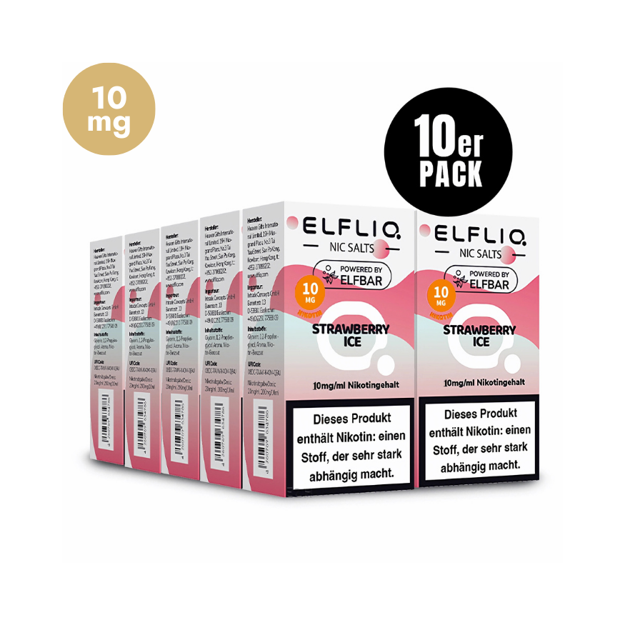 ELFLIQ - 10x Strawberry Ice | Liquid | Spar Bundle