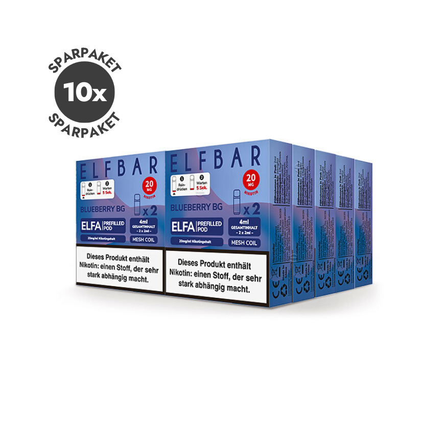 Elfbar ELFA Pods - 10x Blueberry Bubblegum | Spar Paket