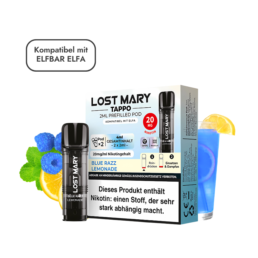 Lost Mary Tappo | ELFA Pods - Blue Razz Lemonade (2 Stück)